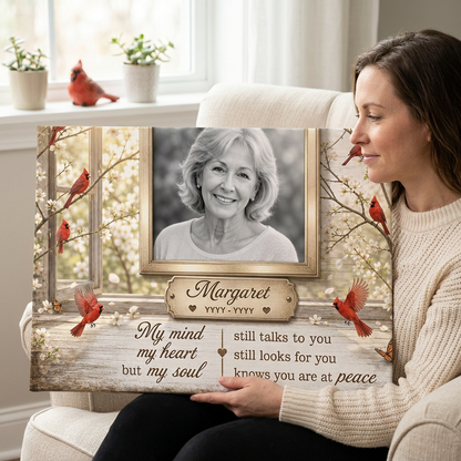 Personalized Memorial Cardinal Wall Canvas Photo Keepsake For Loss Of Mother Or Loved One - Image 4