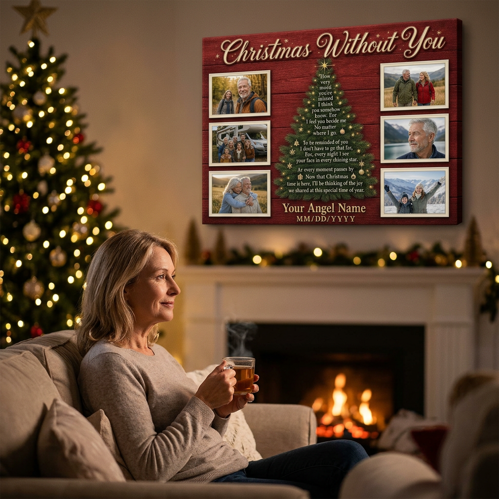 Personalized Christmas Memorial Photo Canvas – Christmas Without You Gift - Image 4