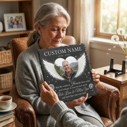 Personalized Memorial Garden Stone Slate Plaque with Photo – Gift for Loss of Loved One - Image 4 | VNMGSREPR1-6IN-EHIEU_AI_0466 VNMGSREPR1-8IN-EHIEU_AI_0466