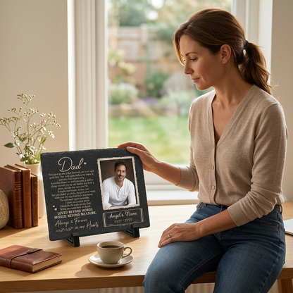 Personalized Dad Memorial Garden Stone – Rectangle Slate Gift for Loss of Father - Image 4 | VNMGSREPR1-6IN-EHIEU_AI_0476 VNMGSREPR1-8IN-EHIEU_AI_0476