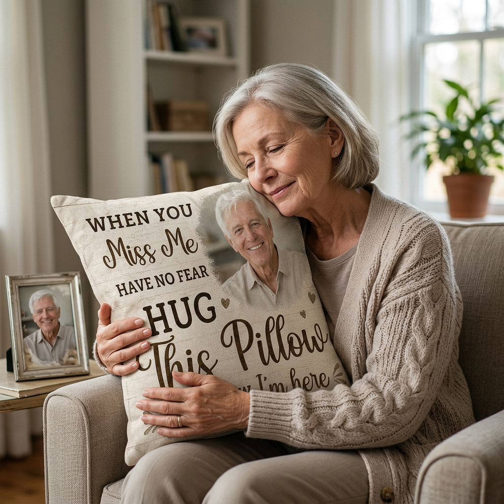 Personalized When You Miss Me Hug This Pillow Custom Photo Memorial Sympathy Gift - Image 4