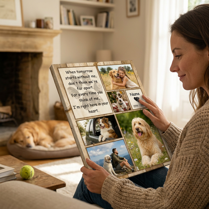 Personalized Dog Memorial Photo Collage Wall Canvas - Pet Loss Sympathy Gift for Dog Lovers - Image 4