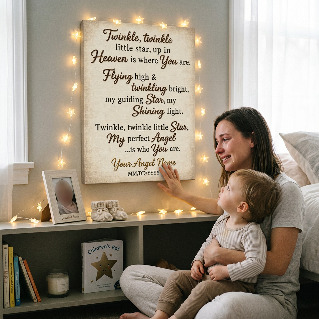 Personalized My Little Angel Memorial Wall Canvas for Infant Loss Remembrance Gift - Image 4