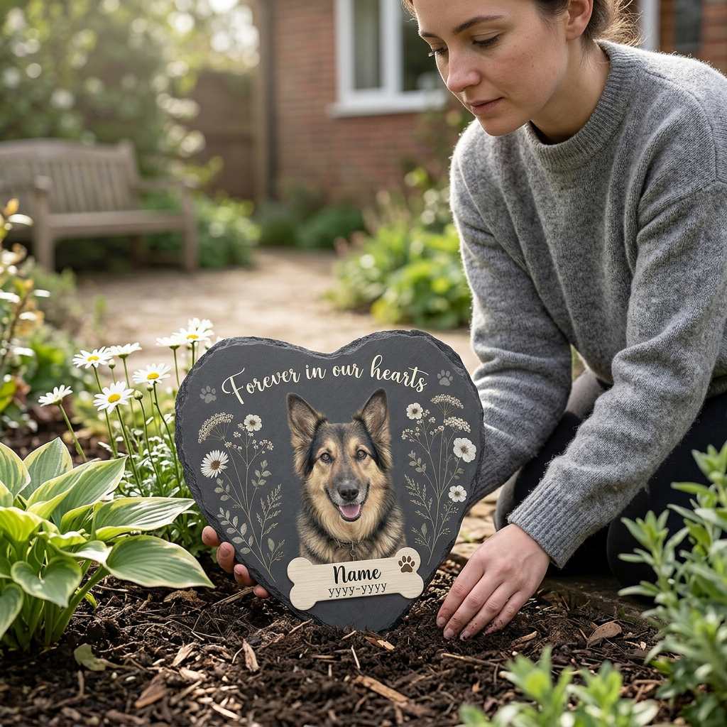 Personalized Pet Memorial Slate Stone with Photo, Custom Dog Loss Gift - Image 4 | VNMGSREPR1-6IN-EHIEU_AI_0468 VNMGSREPR1-8IN-EHIEU_AI_0468