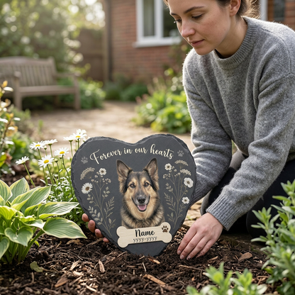 Personalized Pet Memorial Slate Stone with Photo, Custom Dog Loss Gift - Image 4 | VNMGSREPR1-6IN-EHIEU_AI_0468 VNMGSREPR1-8IN-EHIEU_AI_0468