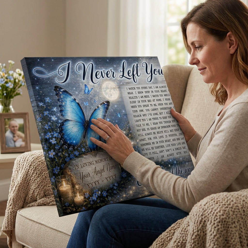 Personalized Butterfly Memorial Wall Canvas, Bereavement Gift for Loss of Loved One - Image 4