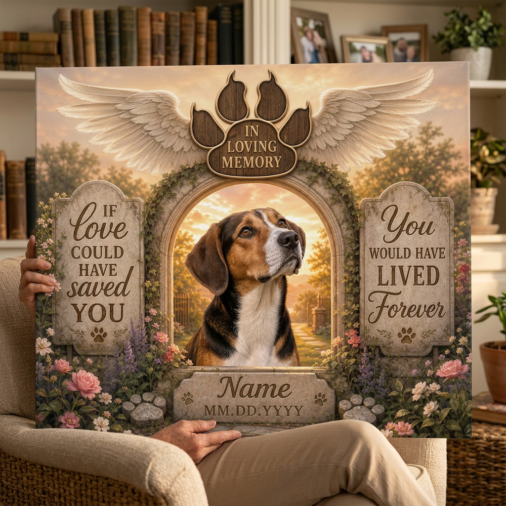 Personalized Dog Memorial Canvas Wall Art – Custom Pet Photo Sympathy Gift - Image 4
