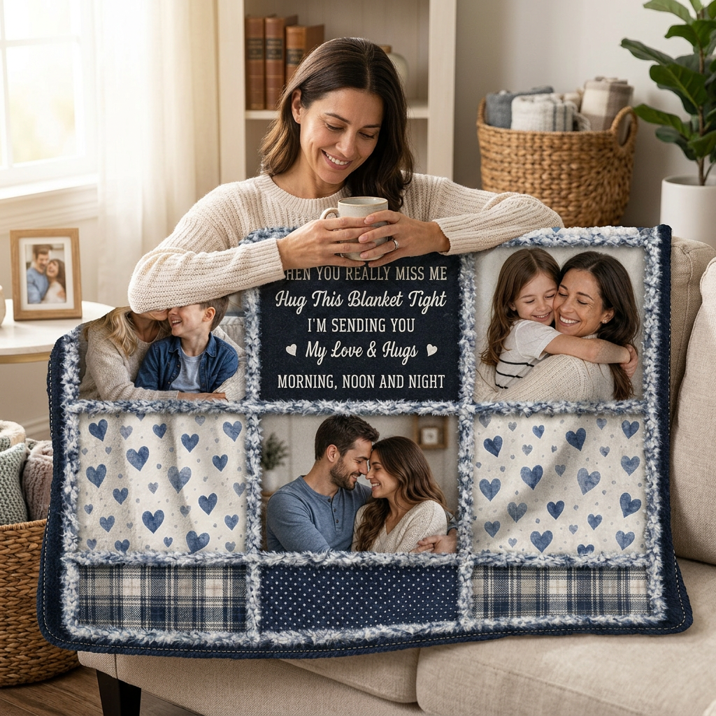 Personalized Photo Collage Memorial Fleece Blanket - When You Really Miss Me Family Gift - Image 4