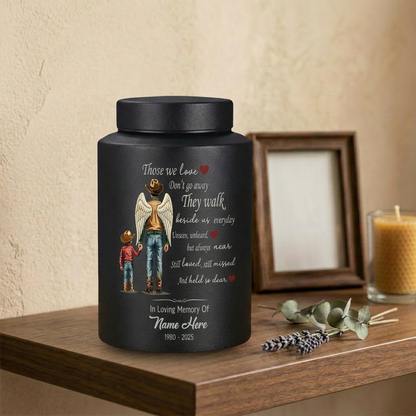 Personalized Cowboy Boots Hat Cross Stainless Steel Urn for Adult Human Ashes Loss of Father Husband Grandpa UV Printed Small and Large Memorial Keepsake Urn, Memorial Gift, In Loving Memory - Image 4