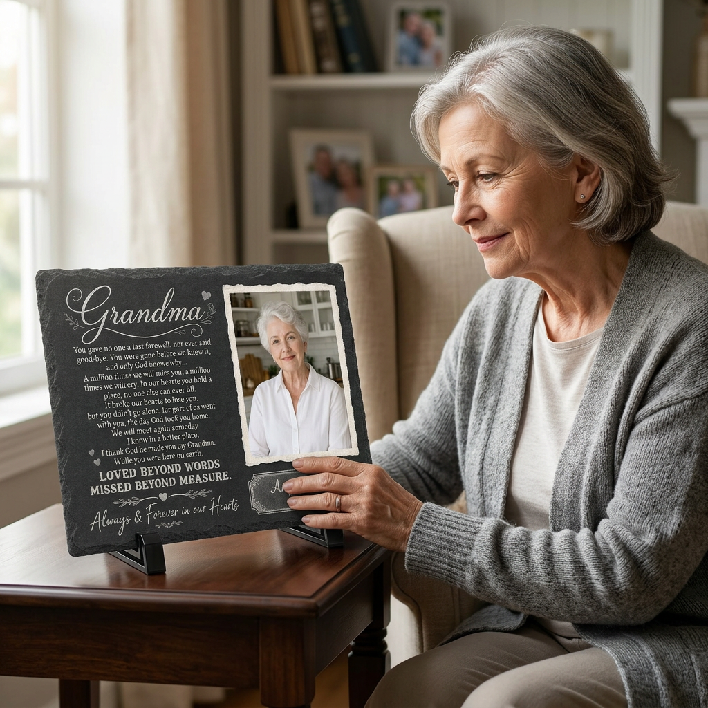 Personalized Grandma Memorial Garden Stone – You Gave No One Last Farewell Slate Gift - Image 4 | VNMGSREPR1-6IN-EHIEU_AI_0478 VNMGSREPR1-8IN-EHIEU_AI_0478
