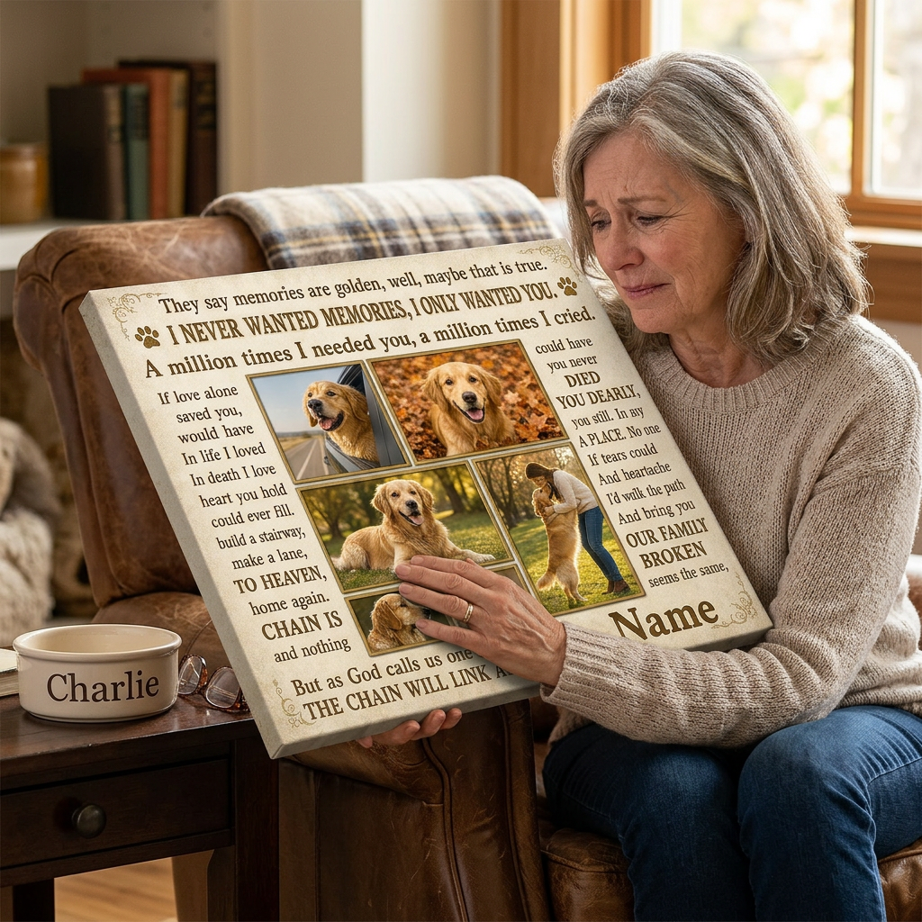 Personalized Golden Retriever Memorial Wall Canvas Dog Loss Remembrance Gift for Dog Owners - Image 4
