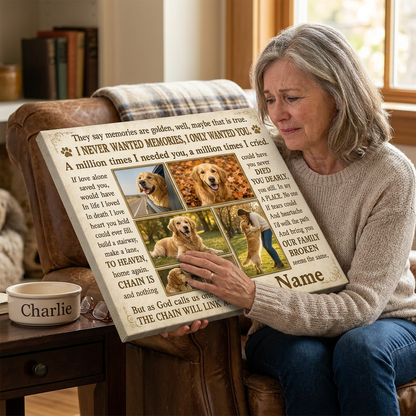 Personalized Golden Retriever Memorial Wall Canvas Dog Loss Remembrance Gift for Dog Owners - Image 4