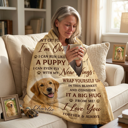 Personalized Pet Memorial Blanket - Custom Dog Photo Fleece Throw, Pet Loss Sympathy Gift - Image 4