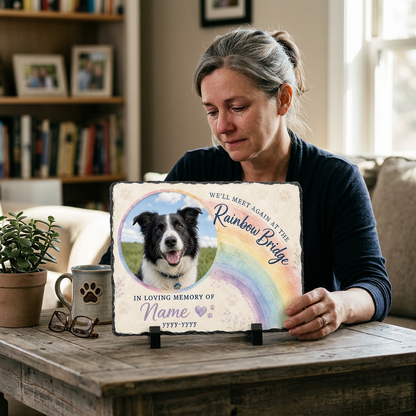 Personalized Dog Memorial Slate Garden Stone – Rainbow Bridge Pet Loss Gift - Image 4 | VNMGSREPR1-6IN-EHIEU_AI_0472 VNMGSREPR1-8IN-EHIEU_AI_0472