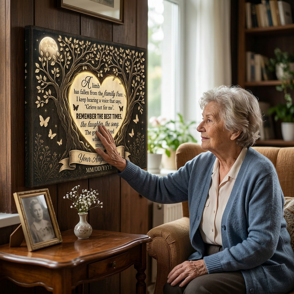 Personalized Memorial Family Tree Wall Canvas With Photo, Butterfly Remembrance Gift - Image 4