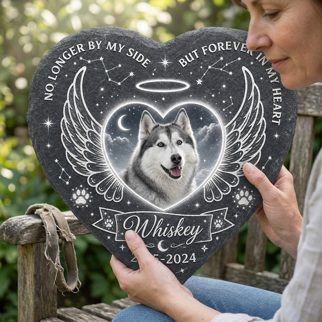 Personalized Dog Memorial Heart Stone – Custom Pet Loss Garden Keepsake Gift - Image 4 | VNMGSREPR1-6IN-EHIEU_AI_0418 VNMGSREPR1-8IN-EHIEU_AI_0418