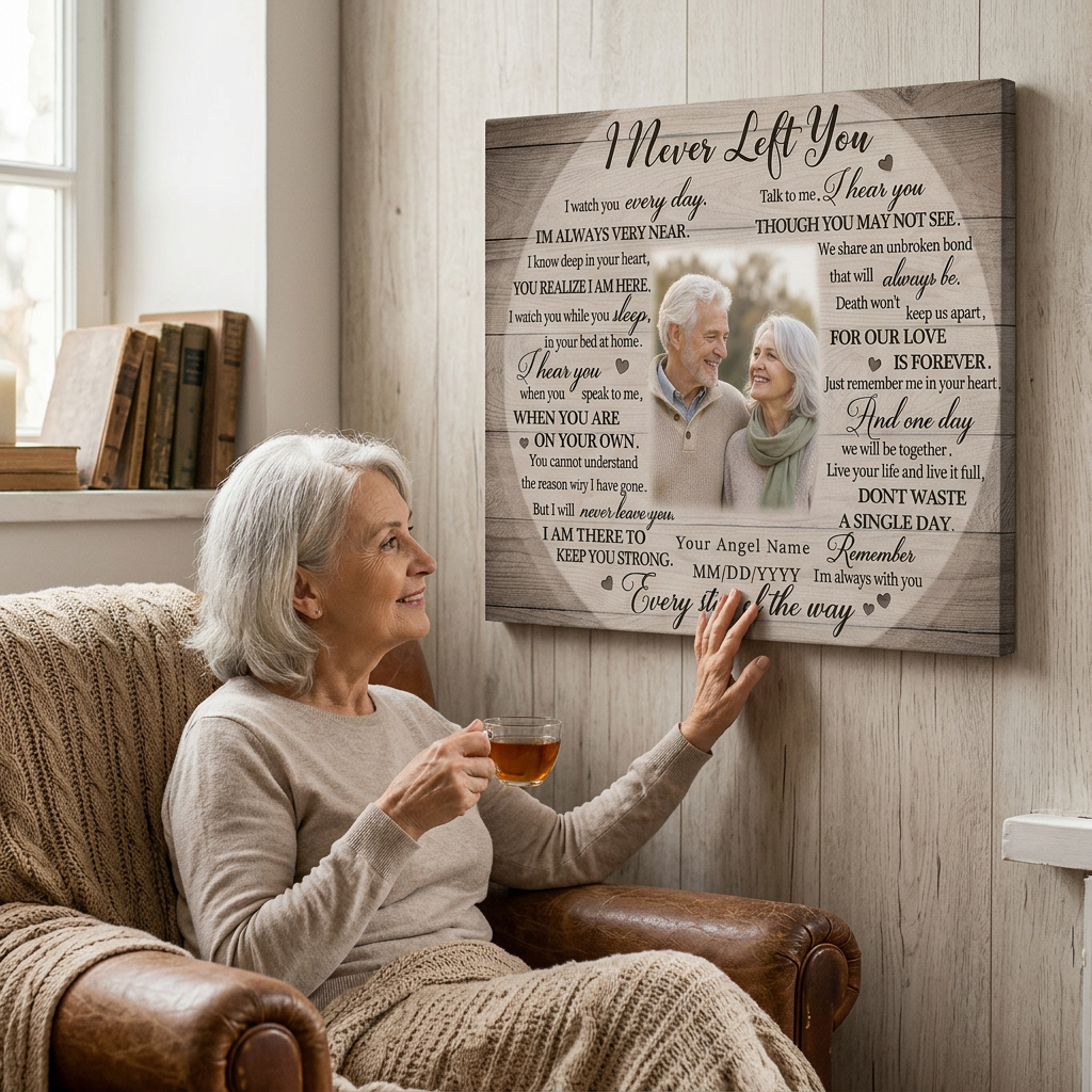 Personalized Memorial Photo Wall Canvas I Never Left You Loss of Loved One Remembrance Gift - Image 4