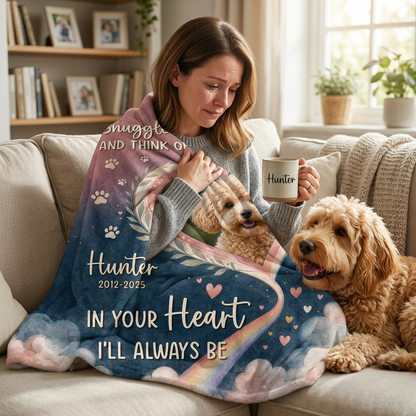 Personalized Pet Memorial Photo Fleece Blanket - Dog Loss Sympathy Gift for Pet Owners - Image 4