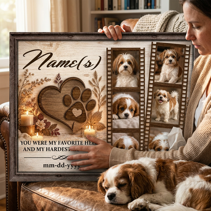 Personalized Dog Memorial Wall Canvas Custom Pet Photo Collage Keepsake Gift - Image 4