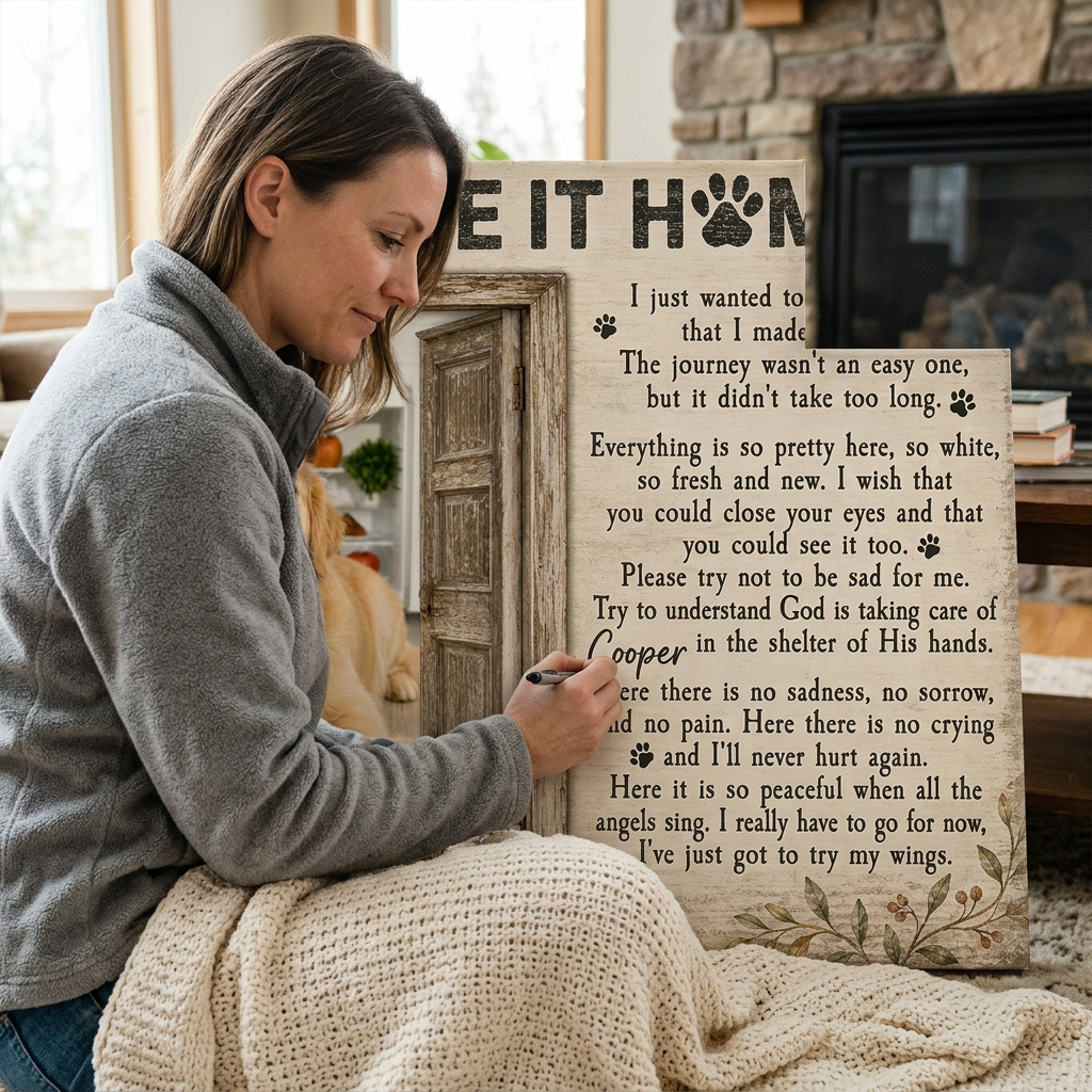 Personalized Dog Memorial Wall Canvas – Pet Loss Sympathy Gift, Rainbow Bridge - Image 4
