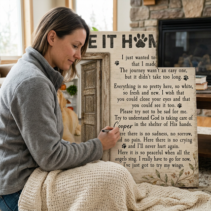 Personalized Dog Memorial Wall Canvas – Pet Loss Sympathy Gift, Rainbow Bridge - Image 4