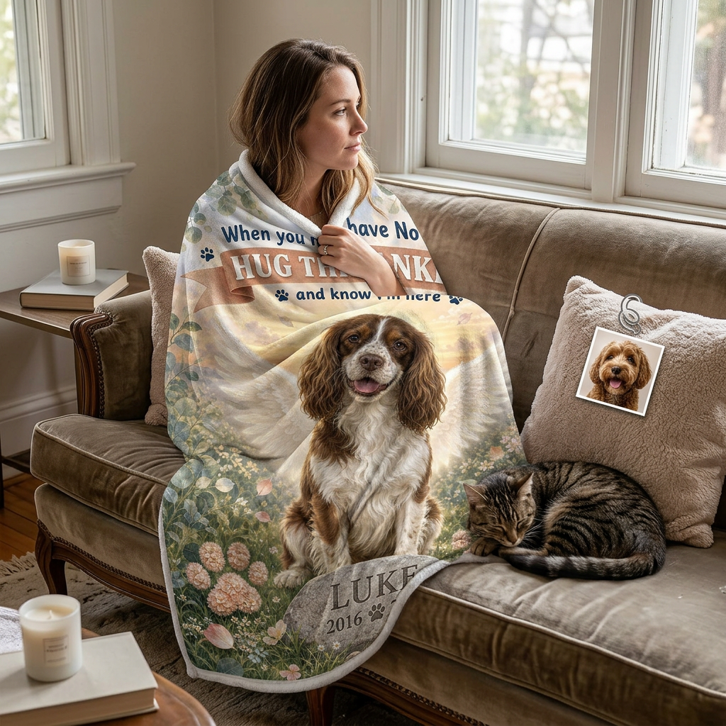 Personalized Pet Memorial Photo Blanket for Dog Loss - Custom Fleece Sympathy Gift - Image 4