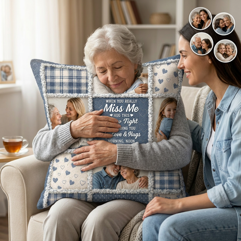Personalized Photo Hug Pillow When You Really Miss Me Long Distance Family Keepsake Gift - Image 4
