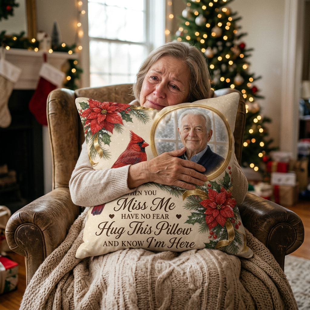 Personalized Memorial Photo Pillow with Cardinal - Custom Remembrance Sympathy Gift - Image 4