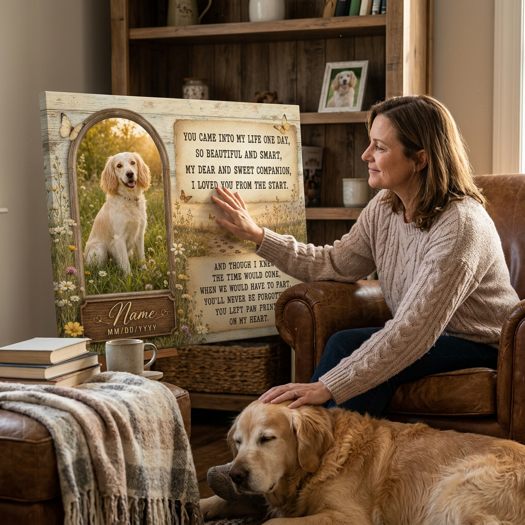 Personalized Dog Photo Memorial Wall Canvas – Sympathy Gift for Dog Owners - Image 4