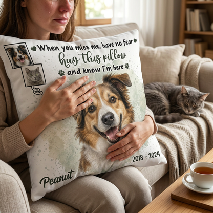 Personalized Pet Memorial Photo Pillow for Dog & Cat Loss - Hug This Pillow Sympathy Gift - Image 4