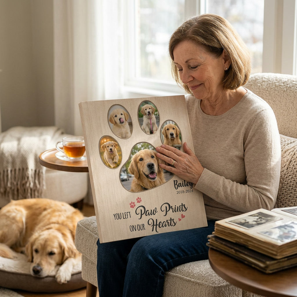 Personalized Dog Memorial Wall Canvas Pet Photo Collage Gone But Never Forgotten Gift - Image 4