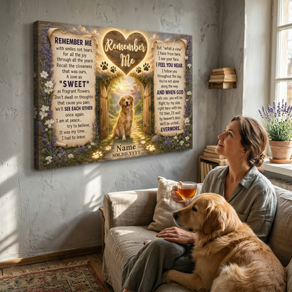 Personalized Dog Memorial Wall Canvas Remember Me Pet Photo Sympathy Remembrance Gift - Image 4