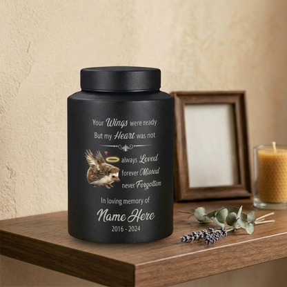 Personalized Hedgehog Your Wings Were Ready But My Heart Was Not Metal Pet Urn For Ashes Bereavement Condolence Present For Animal Lovers Memorial Keepsake Urn, Memorial Gift, In Loving Memory - Image 4