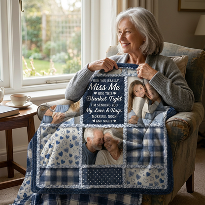 Personalized Photo Memorial Hug Blanket - Custom Fleece Throw for Missing Mom or Grandma - Image 4