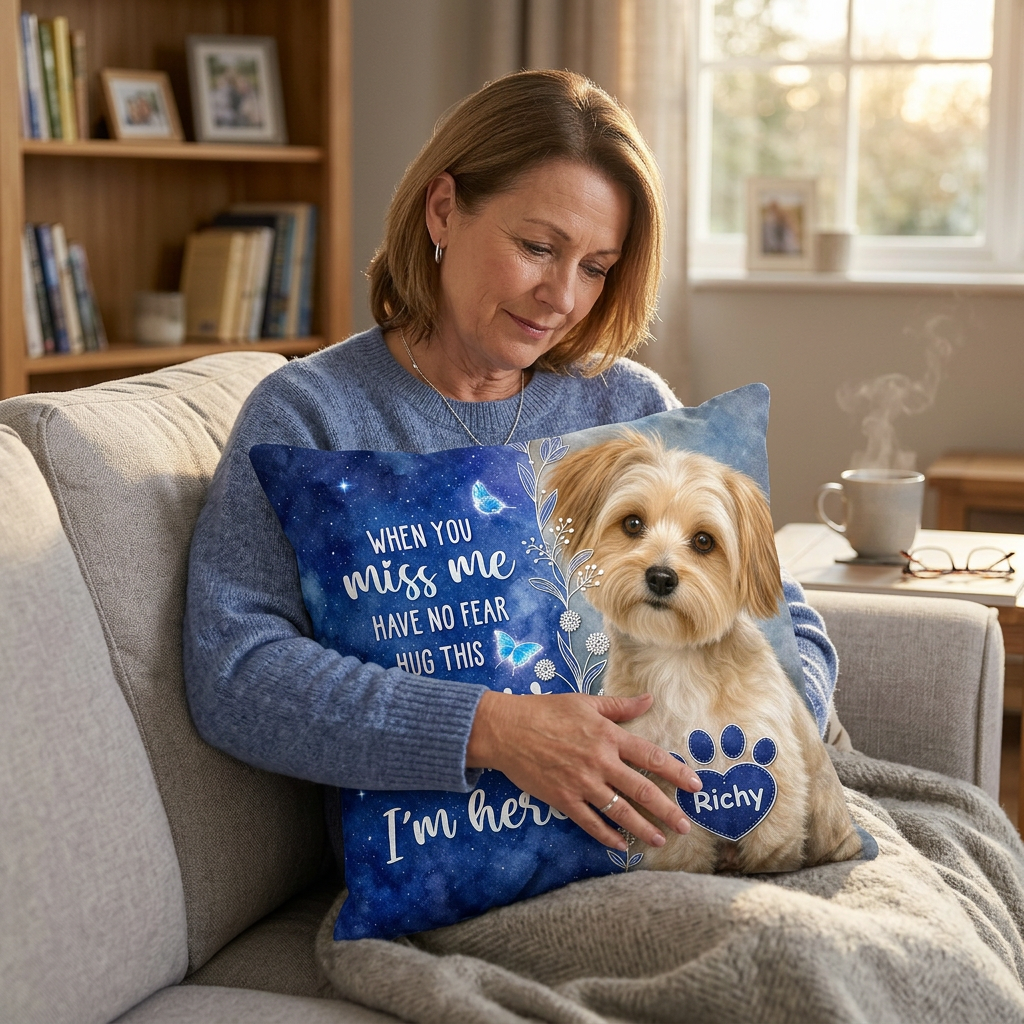 Personalized Pet Memorial Photo Pillow All Over Printed - Dog Remembrance Sympathy Gift for Pet Owners - Image 4