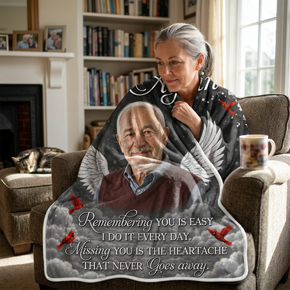 Personalized Photo Memorial Fleece Blanket - Until We Meet Again Cardinal Sympathy Gift - Image 4