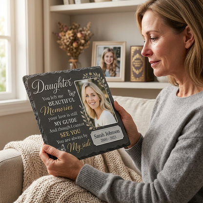 Personalized Daughter Memorial Garden Stone with Photo, Sympathy Gift for Loss of Daughter - Image 4 | VNMGSREPR1-6IN-EHIEU_AI_0463 VNMGSREPR1-8IN-EHIEU_AI_0463