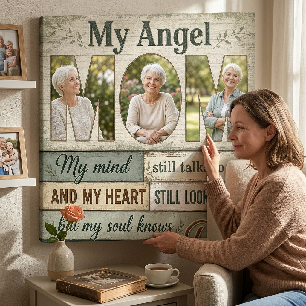 Personalized Memorial Canvas Print for Loss of Mom – Bereavement Gift - Image 4
