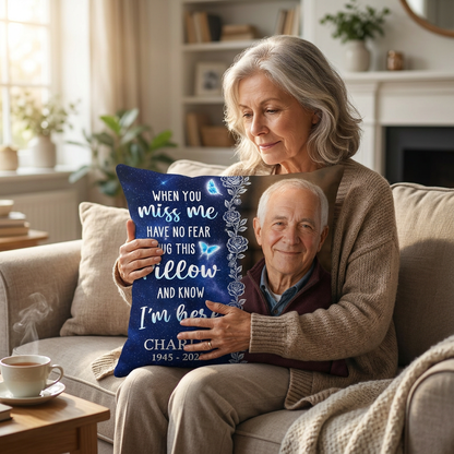 Personalized Photo Memorial Pillow - Hug This and Know I'm Here Sympathy Remembrance Gift - Image 4