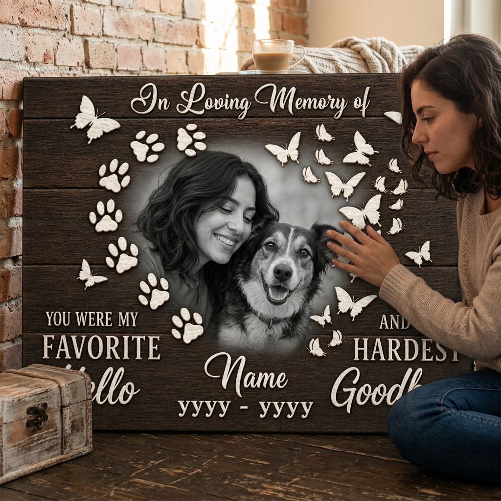 Personalized Dog Memorial Wall Canvas, Custom Pet Photo Sympathy Gift for Dog Loss - Image 4