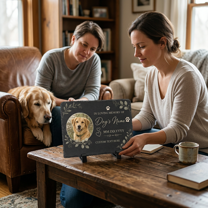 Personalized Pet Memorial Slate Plaque with Photo, Dog Remembrance Garden Stone - Image 4 | VNMGSREPR1-6IN-EHIEU_AI_0436 VNMGSREPR1-8IN-EHIEU_AI_0436