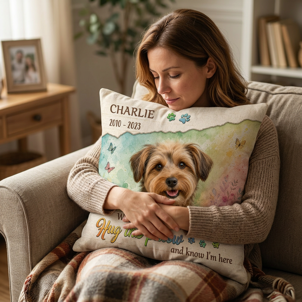 Personalized Pet Memorial Photo Pillow - Dog Remembrance Keepsake Sympathy Gift - Image 4