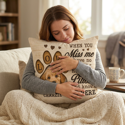 Personalized Pet Memorial Photo Pillow, Hug This Pillow And Know I'm Here, Dog Loss Sympathy Gift - Image 4