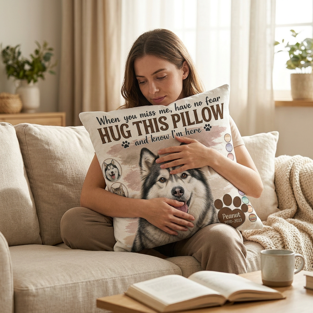 Personalized Pet Memorial Pillow with Photo - Dog Cat Loss Remembrance Sympathy Gift - Image 4