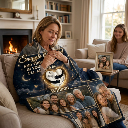Personalized Memorial Photo Fleece Blanket - In Loving Memory Sympathy Gift for Family - Image 4