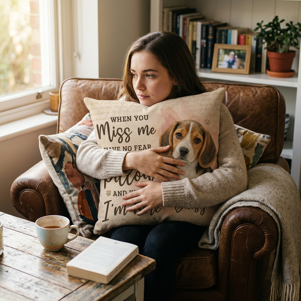 Personalized Pet Memorial Photo Pillow - Custom Dog Remembrance Sympathy Gift for Dog Owners - Image 4