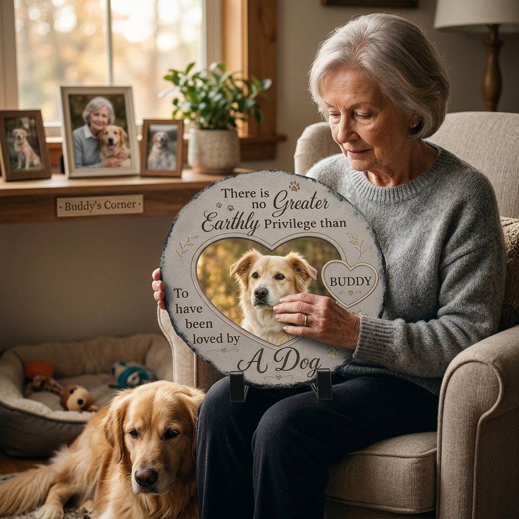 Personalized Dog Memorial Garden Stone With Photo – Pet Loss Keepsake Gift - Image 4 | VNMGSREPR1-6IN-EHIEU_AI_0439 VNMGSREPR1-8IN-EHIEU_AI_0439