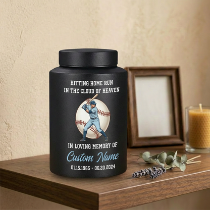 Personalized Baseball Stainless Steel Urn for Human Ashes, Sports Fan Athlete Coach Bereavement Tribute, Funeral Ash Container Large Small, Memorial Keepsake Urn, Memorial Gift, In Loving Memory - Image 4