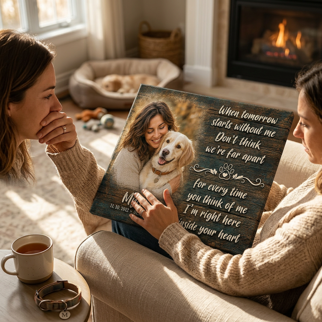 Personalized Dog Memorial Wall Canvas – Custom Pet Loss Gift With Photo - Image 4