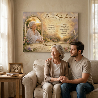 Personalized Memorial Wall Canvas I Can Only Imagine Photo Sympathy Gift for Loss of Loved One - Image 4